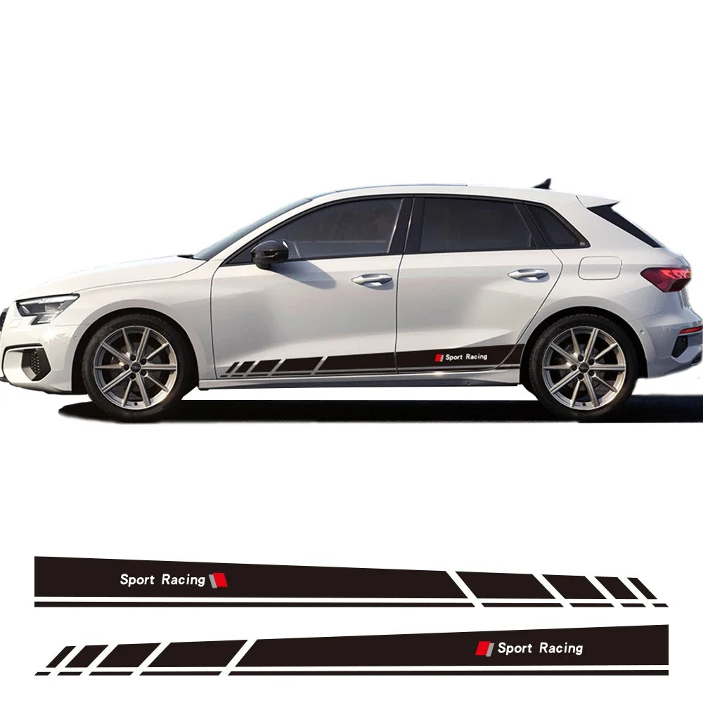 Sport Racing Door Side Edge Decal for Audi A3 / S3 / RS3 (8V, 8P, 8Y, 8L) | 2-Piece Vinyl Sticker