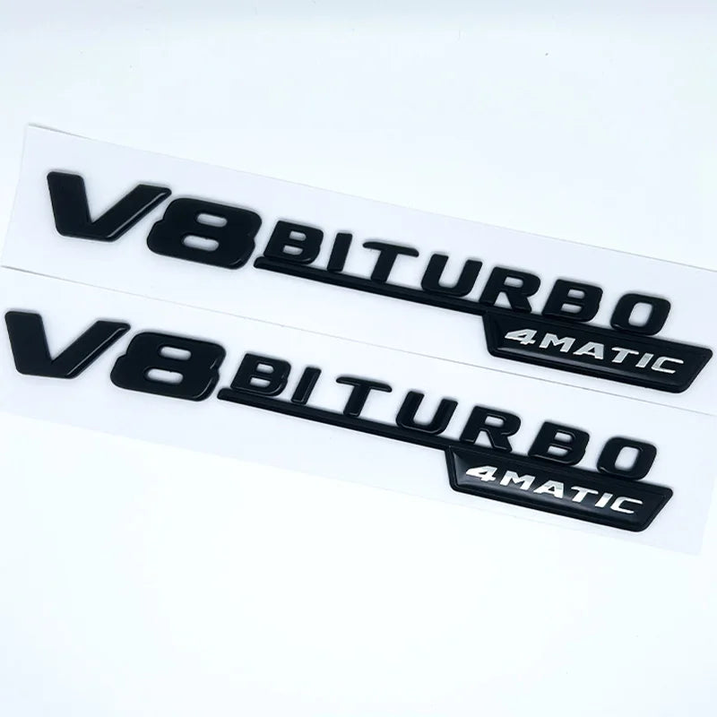 V8 Biturbo 4MATIC Fender Emblem for Mercedes C63S/E63S | Side Badge