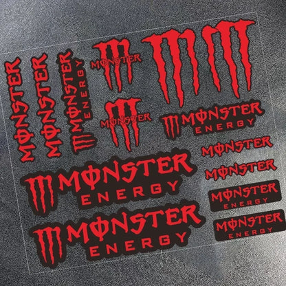 Monster Energy Motorcycle Side Strip Sticker - Reflective Vinyl Decals for Cars & Motorcycles