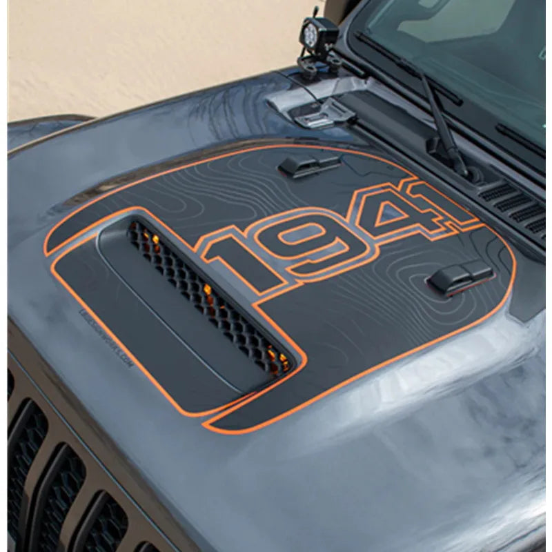 1941 Topographical Rubicon Hood Decal for Jeep Wrangler | Vinyl