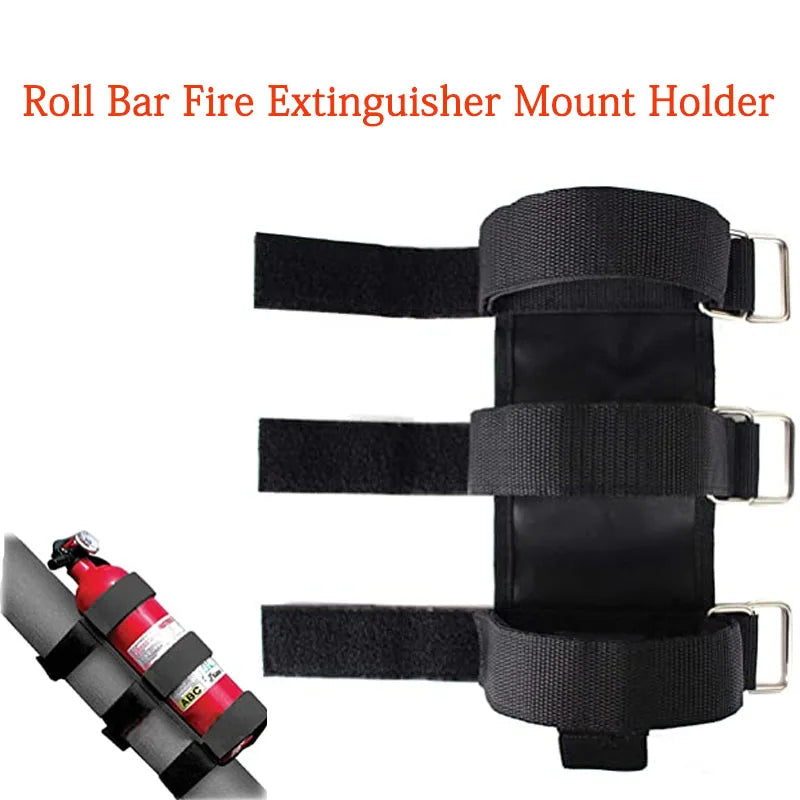 Adjustable Roll Bar Fire Extinguisher Mount Holder for Jeep Wrangler CJ/YJ/LJ/TJ/JK/JL | 3 lb Belt