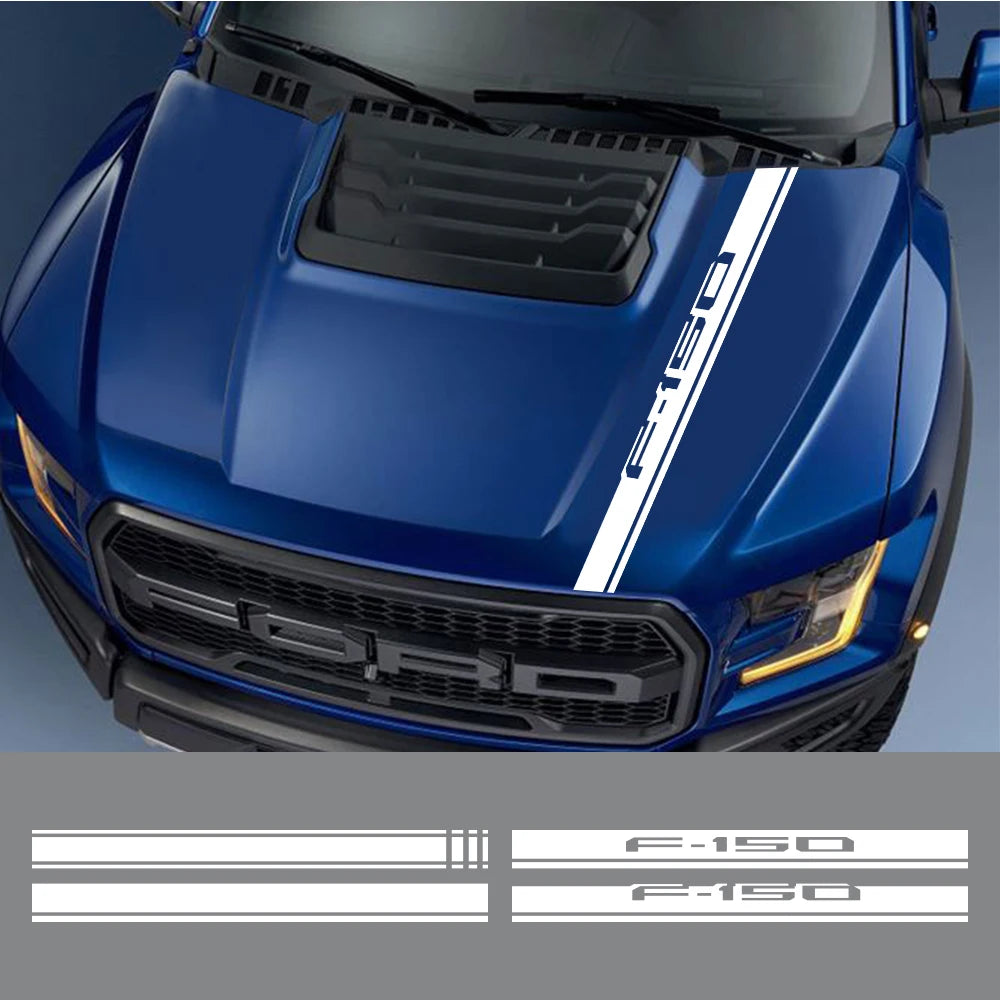 Hood Stripe Cover Decal for Ford F-150 / Raptor / Limited | Vinyl Truck Bonnet Sticker