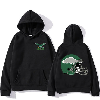 Philadelphia Eagles Hooded Sweatshirt | Autumn/Winter Fleece Vintage Pullover