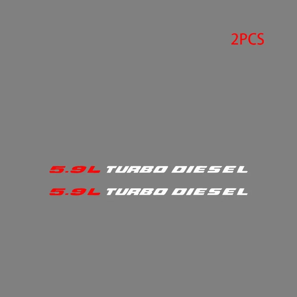 2pcs Truck Hood Vinyl Decals Car Stickers 5.9L Turbo Diesel Emblem for Dodge RAM 1500 2500 3500  car accessories