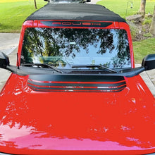 Load image into Gallery viewer, Matte Black Roush-Style Hood &amp; Waistline Stripe Decal for Ford Bronco 4-Door | Precut Vinyl Overlay