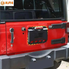 Tailgate Exhaust Cover Plate Spare Tire Exhaust Port License Plate License Plate Holder fit for Jeep Wrangler JK JL 2007-2017