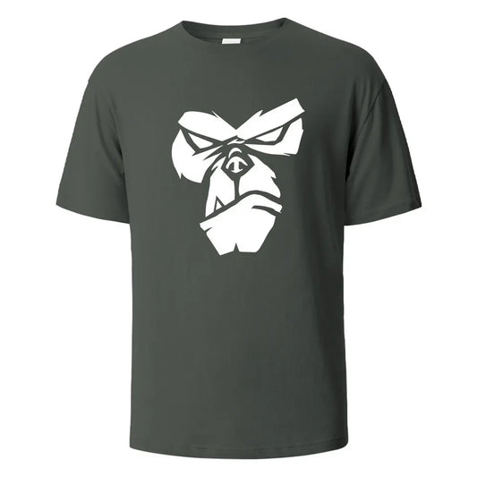 Funny Gorilla Face T-Shirt – Oversized 100% Cotton Streetwear Tee for Men & Women