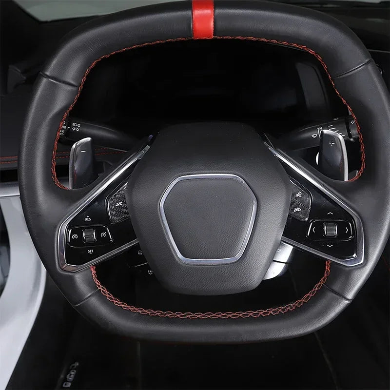 Real Carbon Fiber Steering Wheel Trim for Corvette C8 Stingray / Z51 / Z06 (2020–2024) | ISO9001