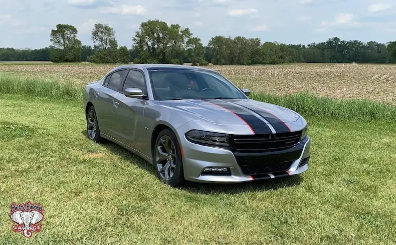 Car Stickers twin two-tone rally stripe fits all models from 2005 onwards FOR Dodge Charger GT R/T Scat Pack Hellcat Demon T/A