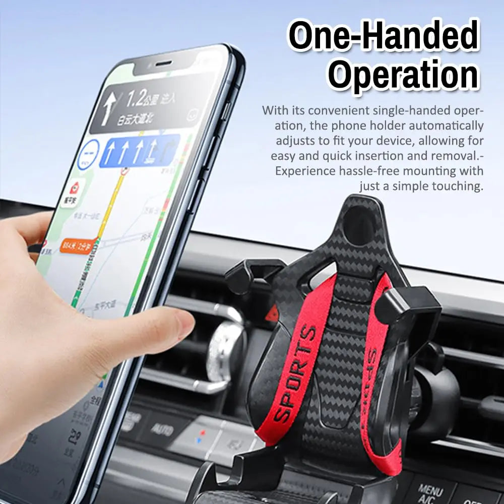 Carbon Fiber Racing Seat Car Phone Mount – Air Vent GPS Holder
