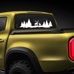 Hunting Deer & Trees Tailgate Decal | 4x4 Off-Road Vinyl Sticker for Pickup Trucks & SUVs