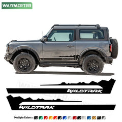 Carbon Fiber Door Side Stripe Decal for Ford Bronco 2-Door & 4-Door (2021–2024) | Wildtrak Vinyl 2-Piece Kit