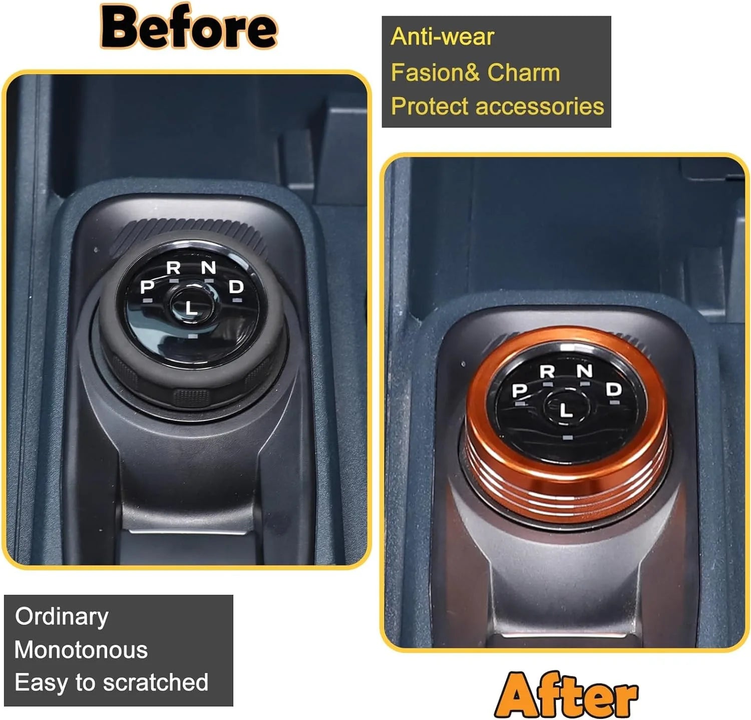 Aluminum Alloy Gear Shift Switch Button Ring Trim Cover | Mecha Style Knob (metyoucar ISO9001)