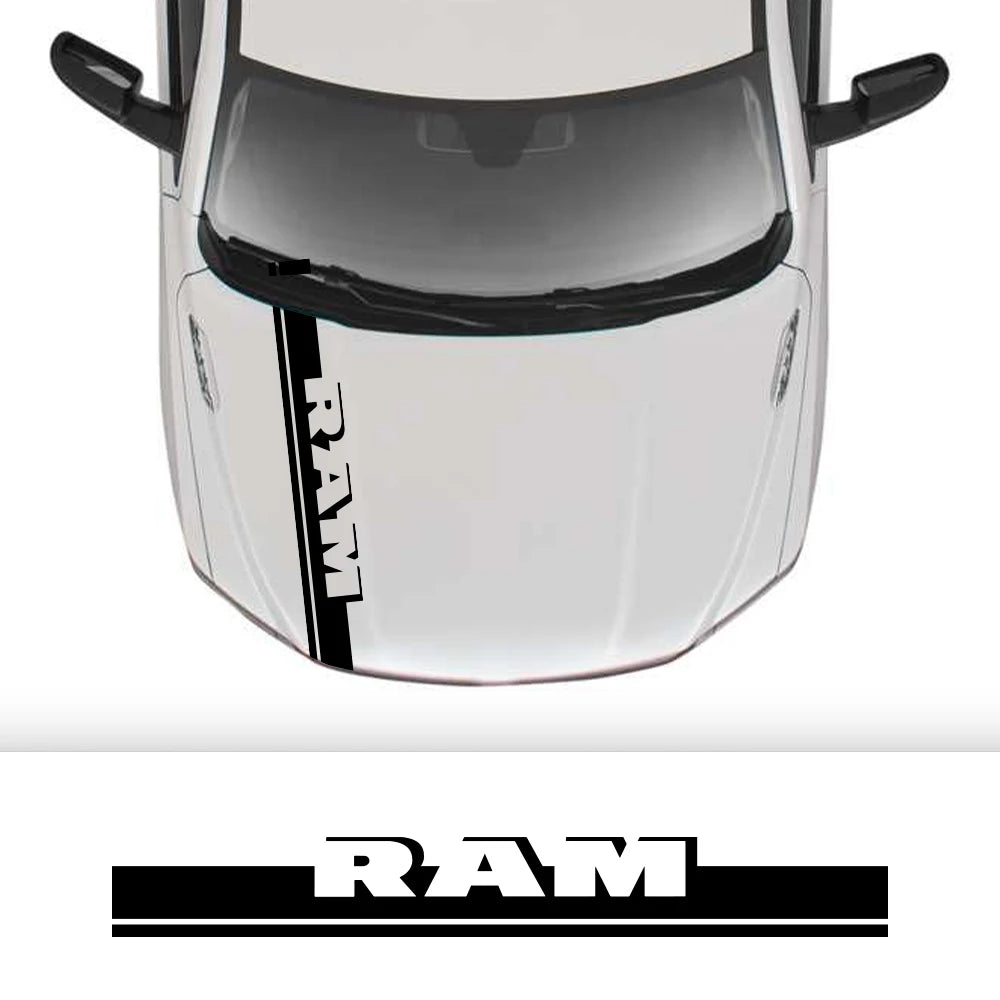 Hood Stripe Kit Decal for Dodge RAM 1500 / 2500 / 3500 Rebel / TRX | Vinyl Truck Sticker