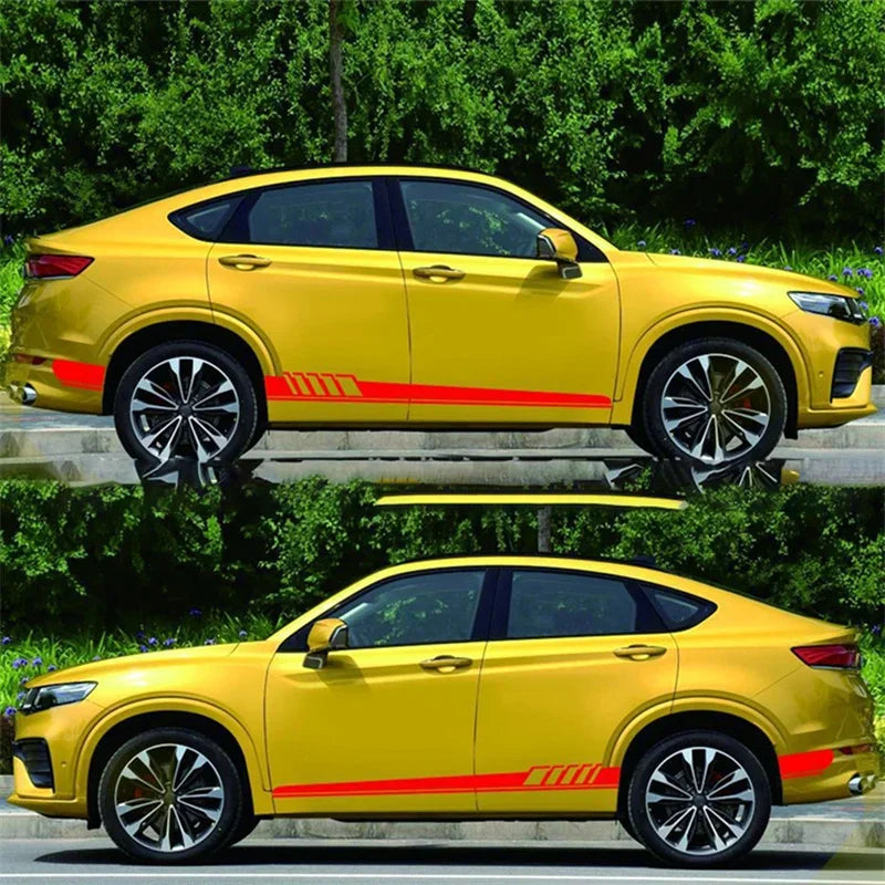Racing Side Mirror Stripe Decal | 2-Piece Universal Non-Fading Vinyl Sticker for Cars & Trucks