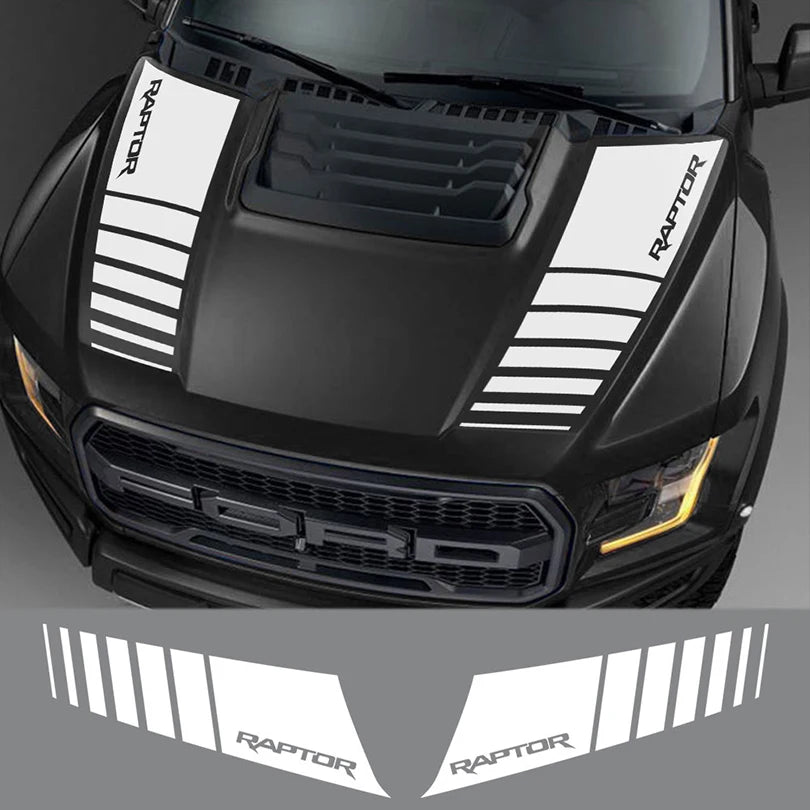 Hood Stripe Decal Kit for Ford F-150 Raptor (2015–2019) | Premium Vinyl Graphics