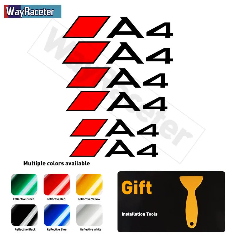 High Temp Brake Caliper Decals for Audi (6 Pcs) – Durable Vinyl Stickers