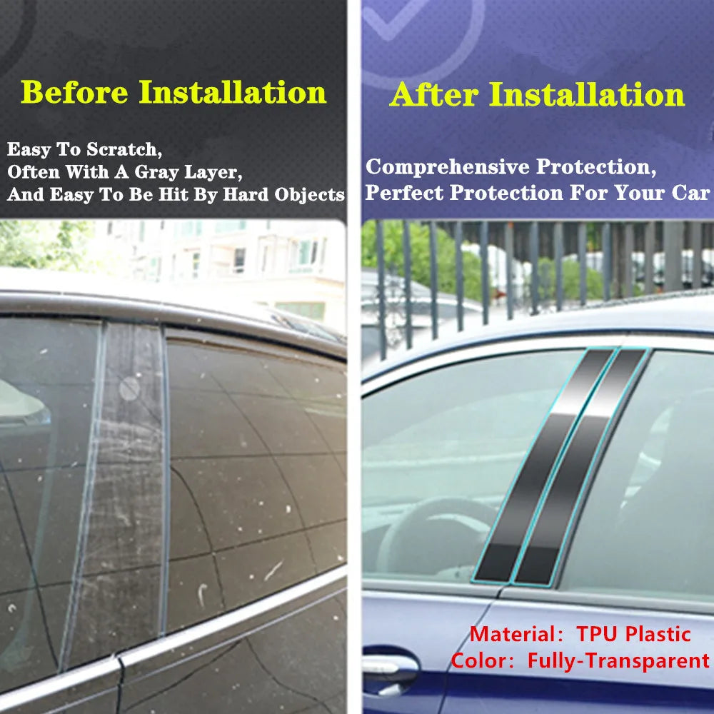 For Kia Stonic/KX1 2017 2018 2019 2020-2024 Car TPU/Glossy Mirror Pillar Post Cover Door Trim Window Molding Sticker Accessories