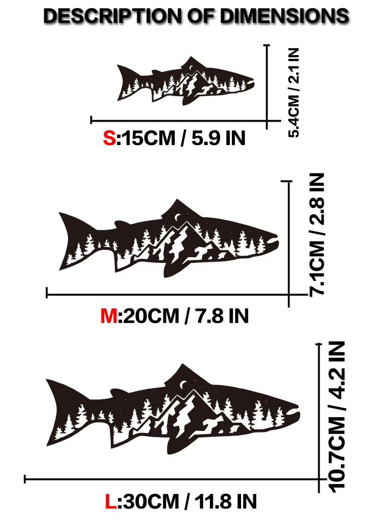 Forest & Fish Outdoor Adventure Decal | SUV, 4x4 & Off-Road Window Graphic Sticker