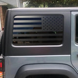 Jeep Wrangler JK / JKU American Flag Rear Window Decal – Precut Stars & Stripes Back Side Window Sticker (2-Pc Set, 4-Door)