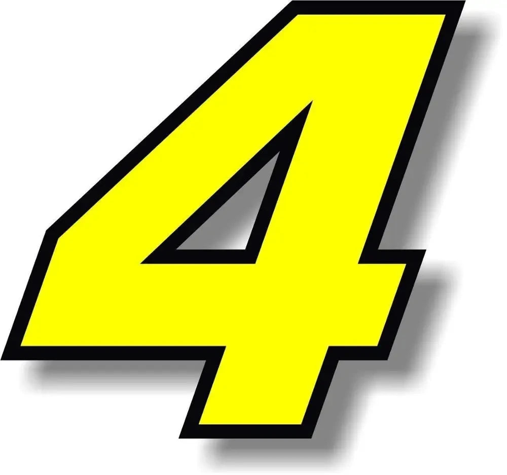 Number Sticker Invidual F155 Number Vinyl Sticker – Yellow Black Border | Digits 0–9 | 2 Sizes ...