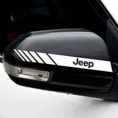 Rearview Mirror & Body Badge Emblem Decal for Jeep Renegade | 2-Piece Vinyl Sticker Set