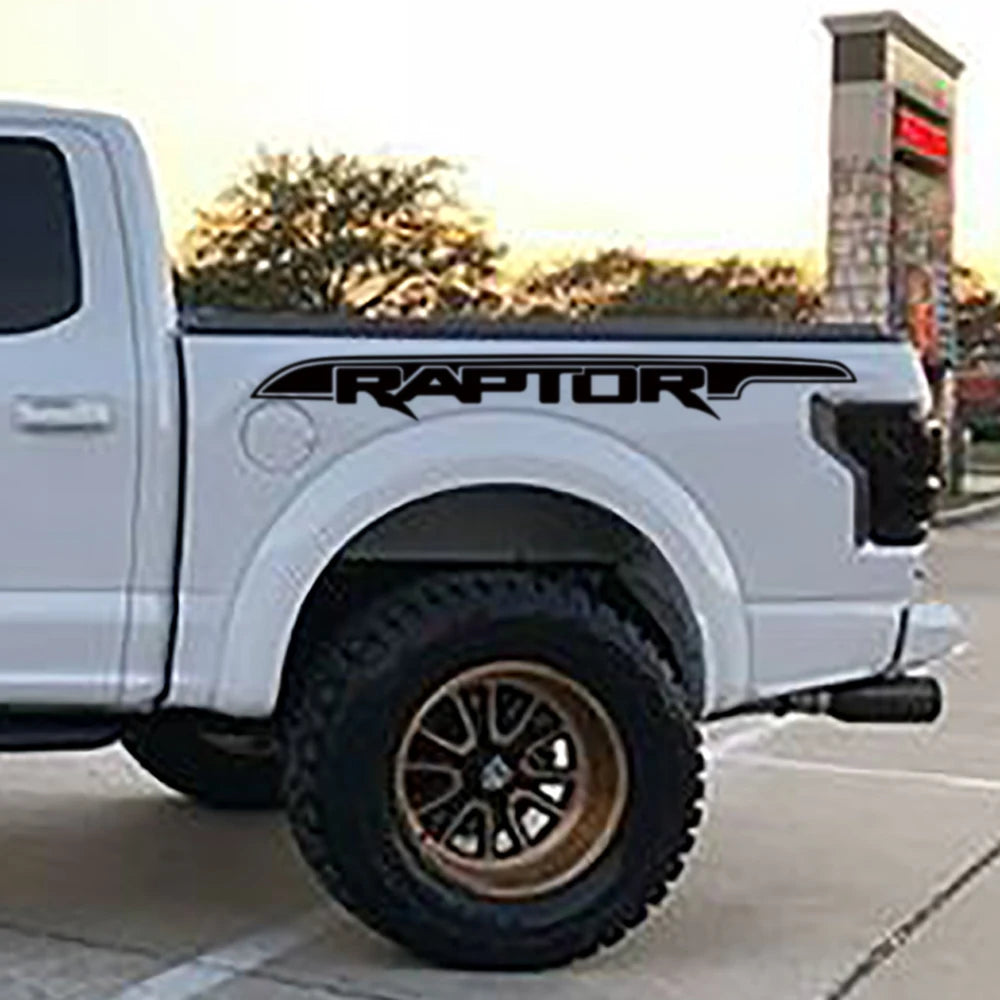 Pickup Trunk side Decals Raptor stickers Fit Ford F150 F250 F350 F450 F550 F650 F750 Raptor Car Tuning Decoration(1Pair)