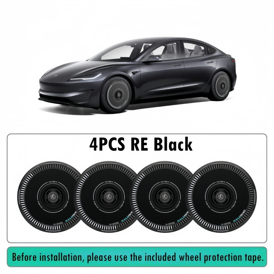 Haloblk Hub Caps for Tesla Model Y Juniper (2025–2026) | 19" & 20" High-Performance Wheel Cover Set