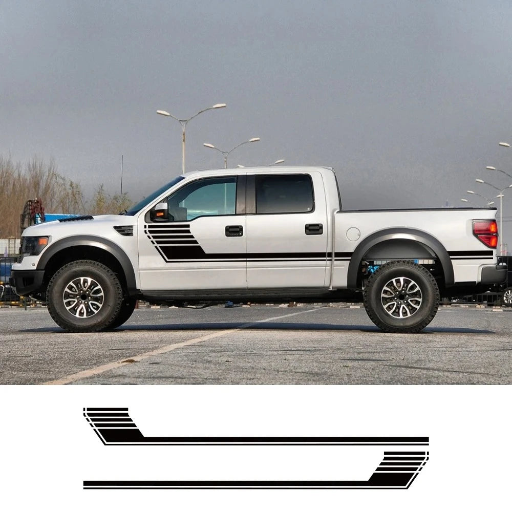 Long Side Door Skirt Stripe Decal for Ford F-150 Raptor | Self-Adhesive Vinyl Kit