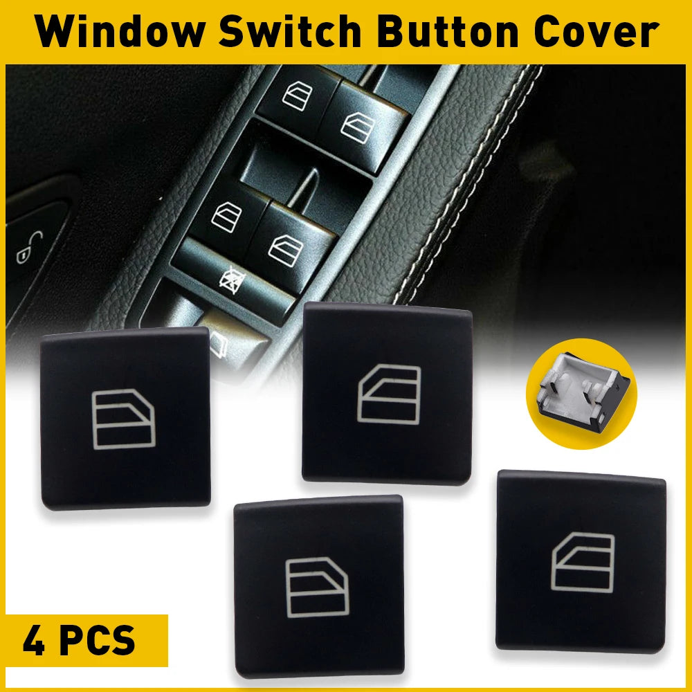 Window Switch Button Cover for Mercedes W212/W204/W463 | 4pc Cap