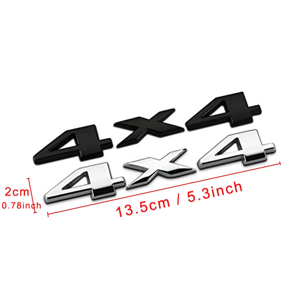 3D Chrome 4x4 Logo Decal Emblem Nameplate Badge for Jeep Liberty | Sticker