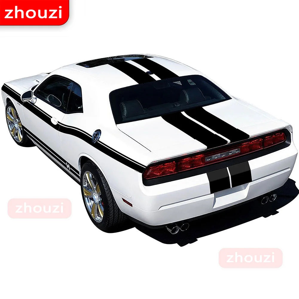 Dodge Challenger 2008-2020 Racing Stripe Kit - Side Door, Hood, Rear, and Side Skirt Decals