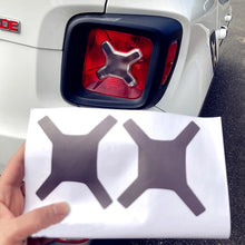 Cargar imagen en el visor de la galería, Angry Eyes Headlight &amp; Dark Smoke Tail Light Decal for Jeep Renegade (2015–2022) | Matte Black Vinyl