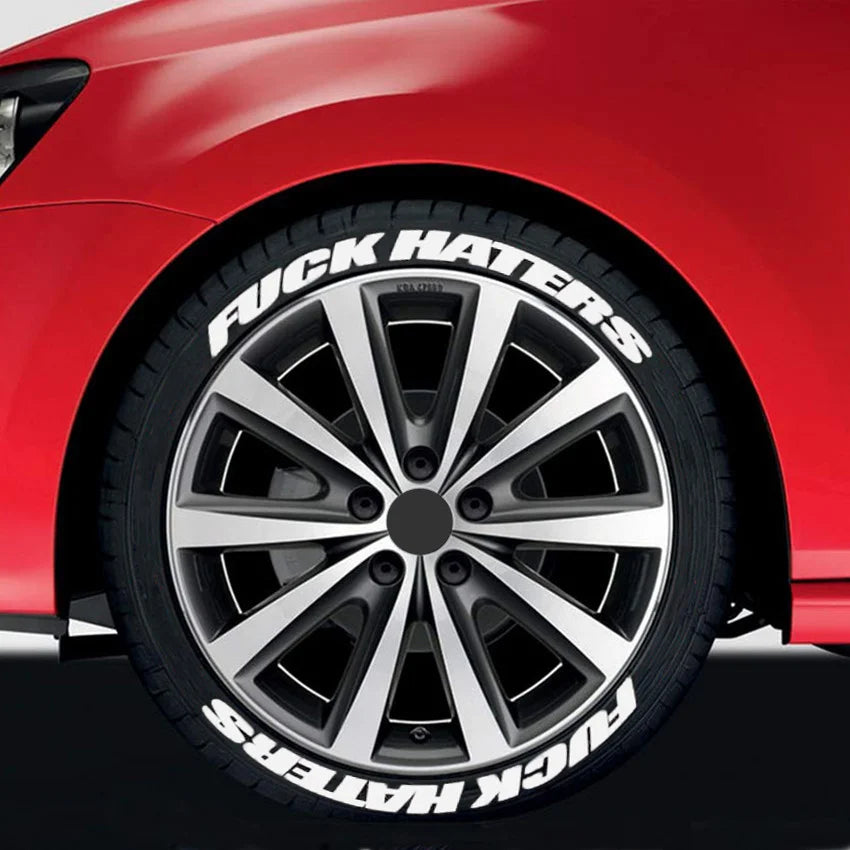 FUXK HATERS Tire Lettering Sticker 1.06" | Universal PVC Sidewall