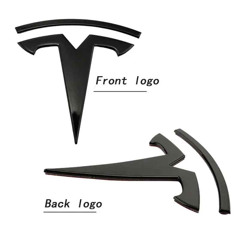 Zinc Alloy Front Hood Logo Sticker for Tesla Model 3 / Model Y | Auto Body Styling Emblem