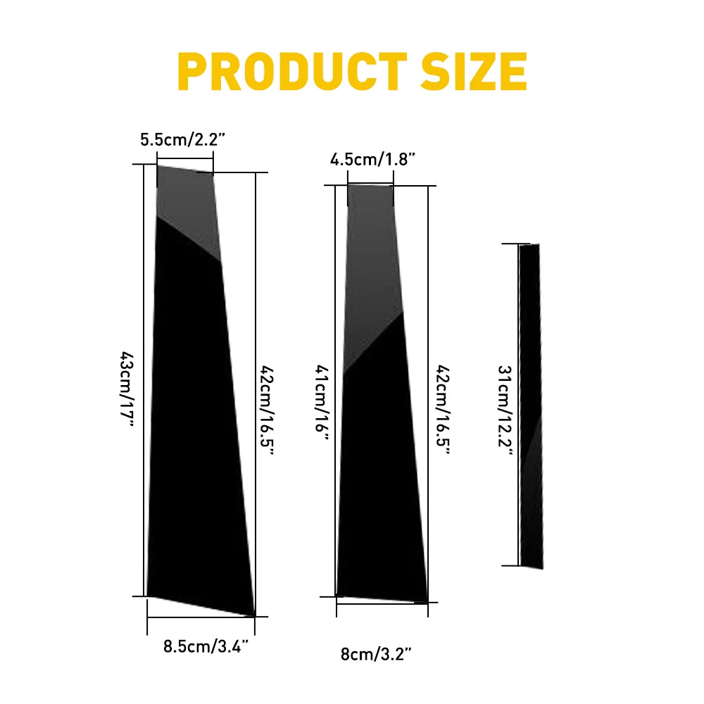 Gloss Black Pillar Post Door Trim for Honda Accord (2008–2012) | 6pc