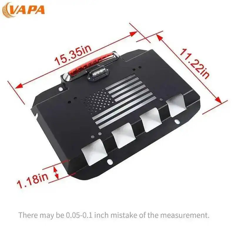 Tailgate Exhaust Cover Plate Spare Tire Exhaust Port License Plate License Plate Holder fit for Jeep Wrangler JK JL 2007-2017
