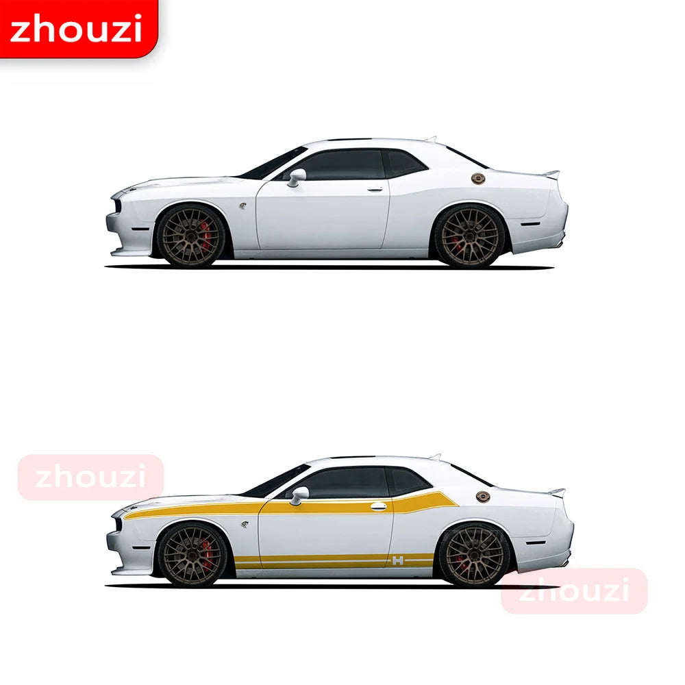 Dodge Challenger 2008-2020 Racing Stripe Kit - Side Door, Hood, Rear, and Side Skirt Decals