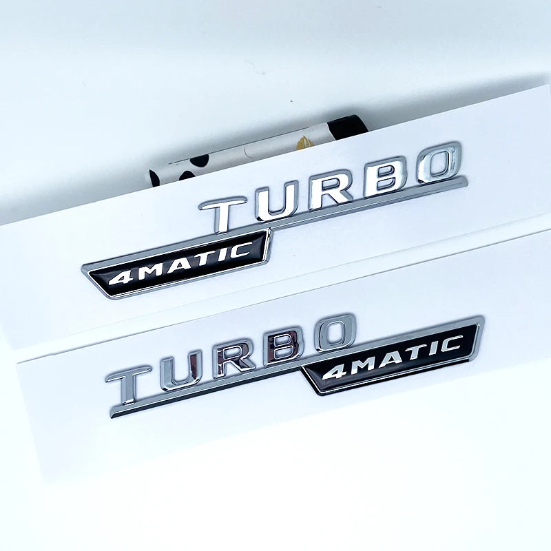 A35 Turbo 4MATIC Silver/Black Letters Emblem for Mercedes-Benz AMG | Fender / Trunk Badge