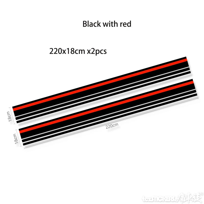 Dodge Challenger & Charger Full Racing Stripe Decal Kit – Hood, Roof & Tail Wrap | Demon-Style Sport Graphic | Style A or B