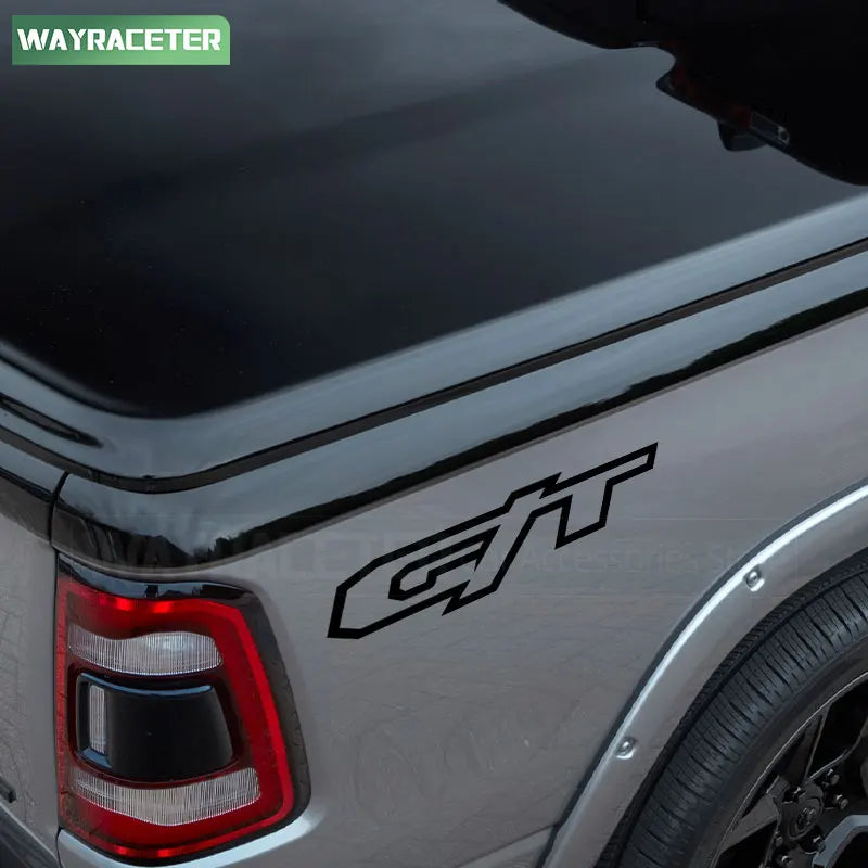 2 Pcs GT Rear Trunk Side Body Graphics Vinyl Decal Sticker For Dodge RAM 1500 2021 2022 2023 2024 Laramie Crew Cab Accessories