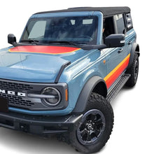 Load image into Gallery viewer, Retro Sunset Hood &amp; Waistline Stripe Decal for Ford Bronco (2021–2023) | Custom Vinyl Wrap Graphics