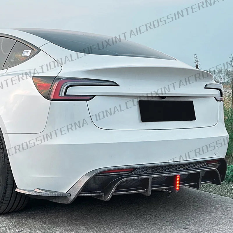 Full Body Kit — Bumper Lips, Diffuser & Spoiler for Tesla Models | Gloss Black & Carbon Tuning