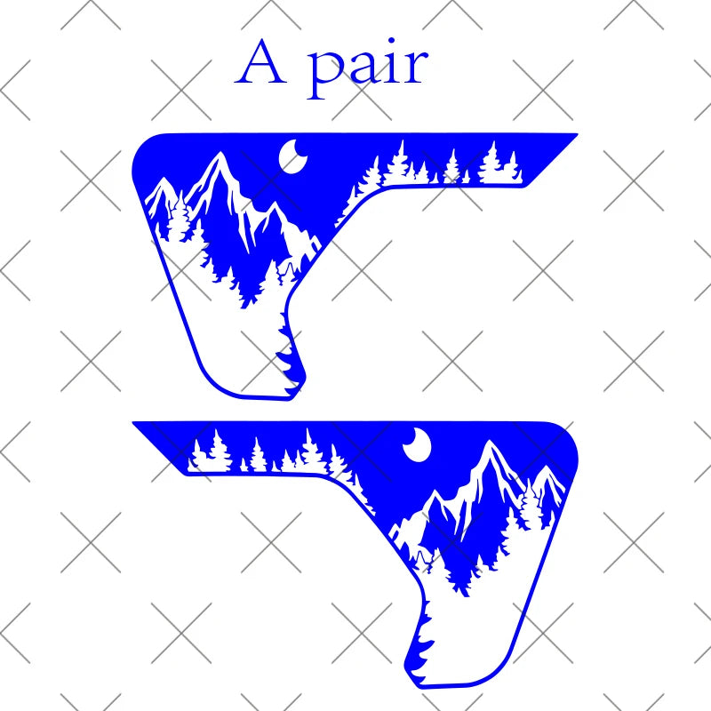 Mountains and Trees Car Stickers Decoration Fender Vent Exterior Accessories Vinyl Decals for Jeep Wrangler JL JLU JT 2018-2026