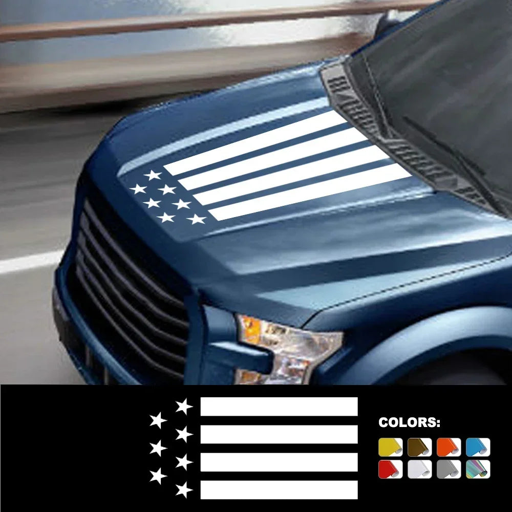 USA Stripe Hood Decal for Ford F-150 Raptor | Matte Vinyl Film Truck Graphic