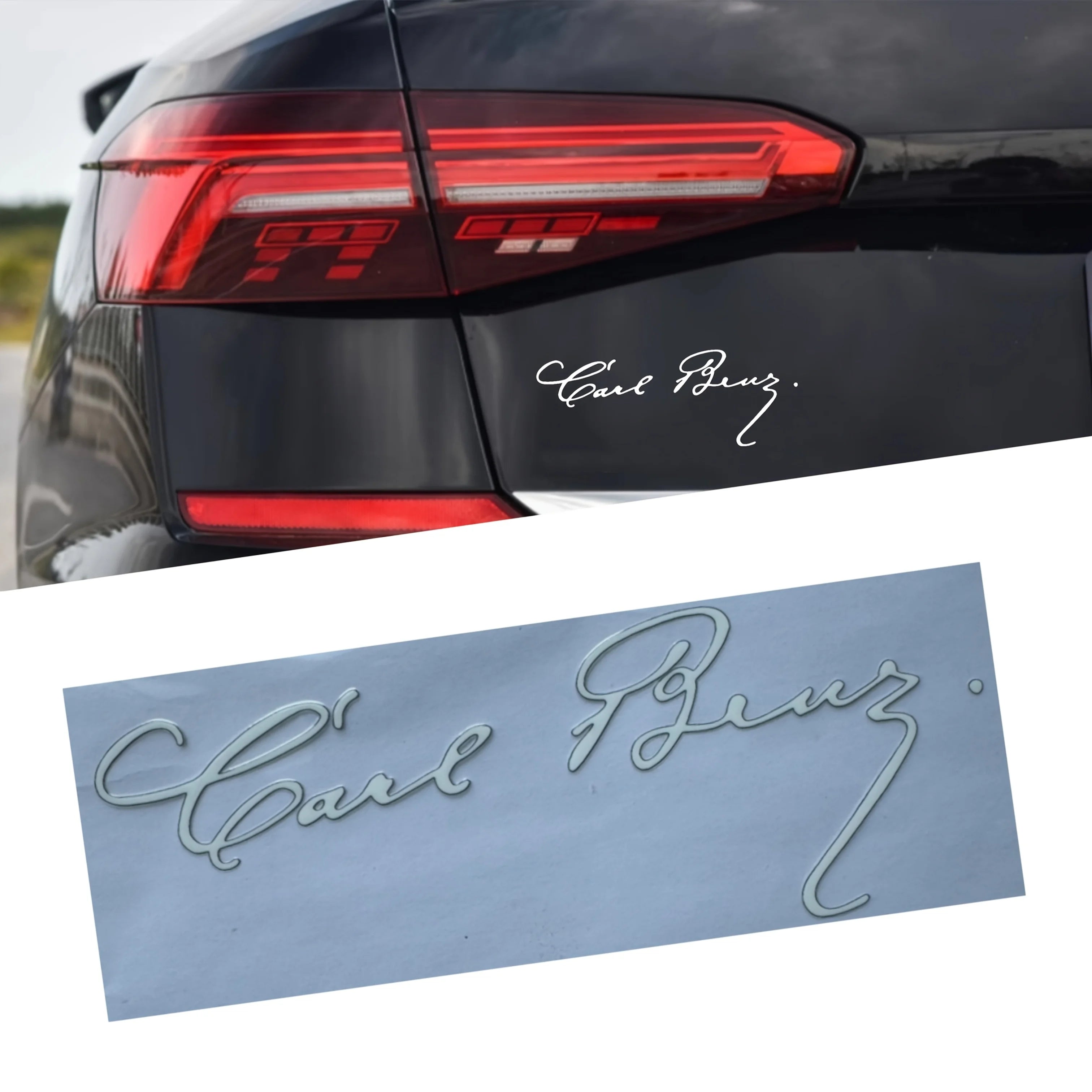15cm Carl Benz & Daimler Vintage Metal Auto Emblem Decal for Mercedes-Benz | 2-Piece Set