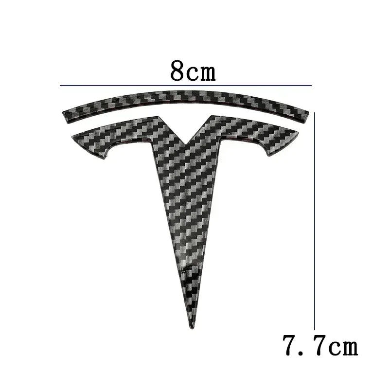 Zinc Alloy Front Hood Logo Sticker for Tesla Model 3 / Model Y | Auto Body Styling Emblem