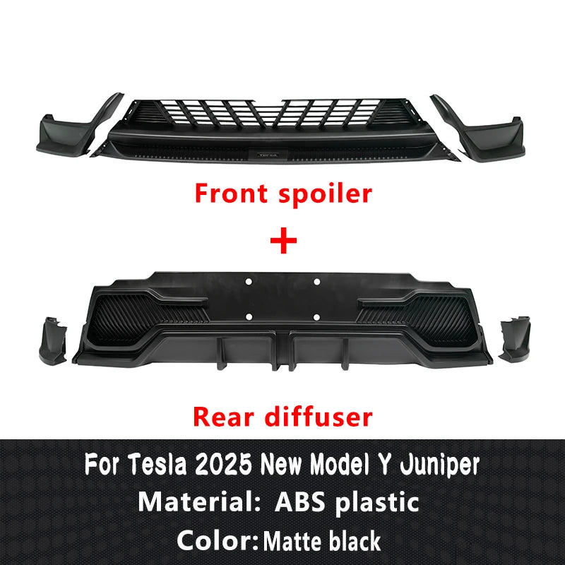 Bright Black Rear Diffuser, Spoiler & Front Bumper Body Kit for Tesla Model Y Juniper (2025) | LMTUNING