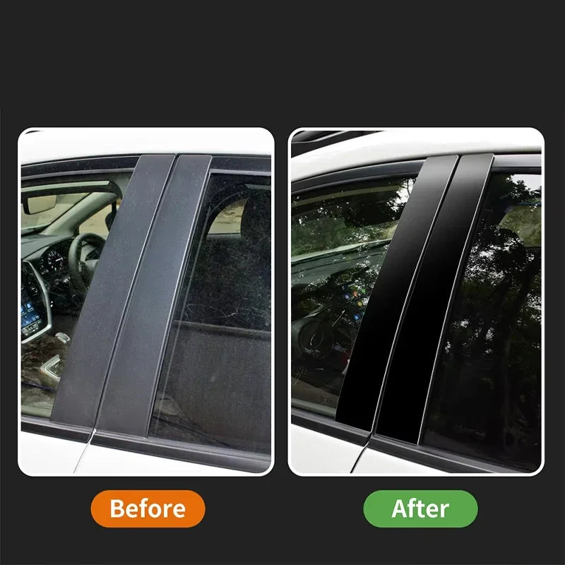 Black Carbon Fiber Door & Window Trim Sticker for Lincoln Mark LT / Ford F-150 (2004–2014)