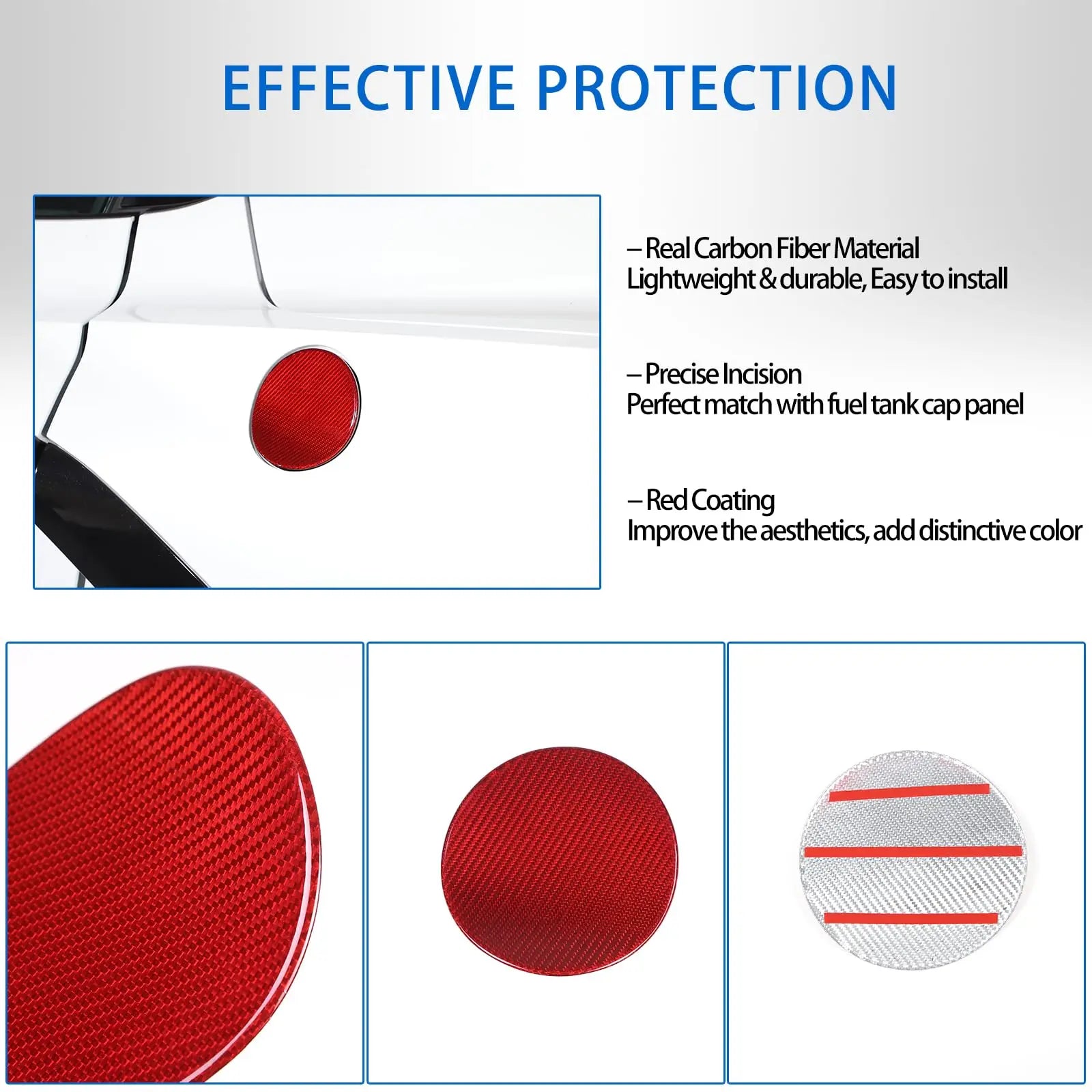 Red Carbon Fiber Fuel Cap Reflector Trim for Chevrolet Corvette C8 (2020–2026) | Acrylic Exterior